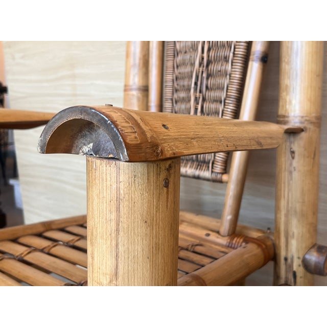 Set of Large Bamboo Pagoda Lounge Chairs in the style of Budji Layug, 1960 For Sale - Image 15 of 16