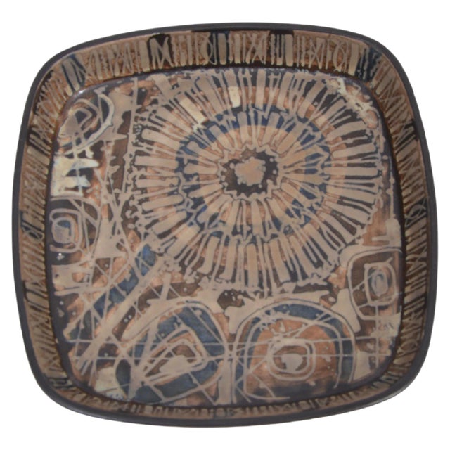 Mid-Century Danish Baca Faience Plate by Nils Thorsson for Royal Copenhagen For Sale