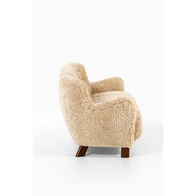 Sofa in Beech with Custom Upholstery by Fritz Hansen, 1941 For Sale - Image 3 of 11