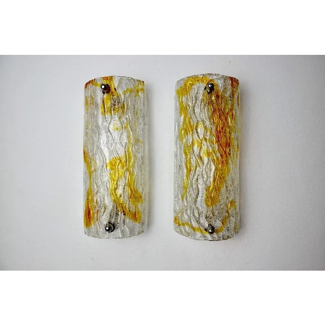 Orange Wall Lamps in Orange Murano Blown Glass from Mazzega, Italy, 1960s, Set of 2 For Sale - Image 8 of 8