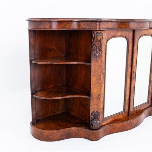 Victorian Credenza in Burr Walnut, 1860 For Sale - Image 4 of 7