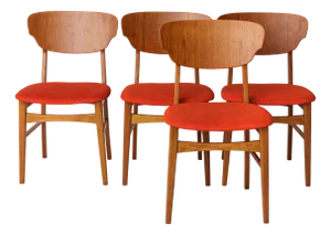 Danish Dining Chairs in Teak and Oak, 1960s, Set of 4