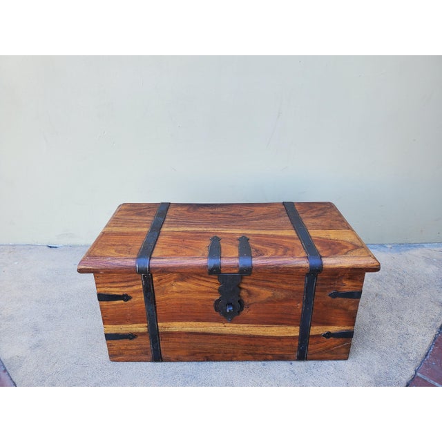 Rustic 1990s Solid Wood Chest For Sale - Image 3 of 18