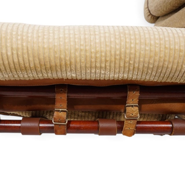 Beige Inca Lounge Chair with Ottoman Corduroy Upholstery from Arne Norell Ab, 1970, Set of 2 For Sale - Image 8 of 18