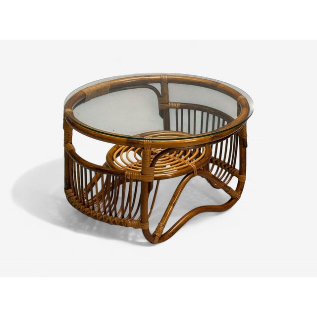 1960s Franco Albini Style, Italian Mid-Century Modern, Side Tables, Bamboo, Rattan For Sale - Image 5 of 7