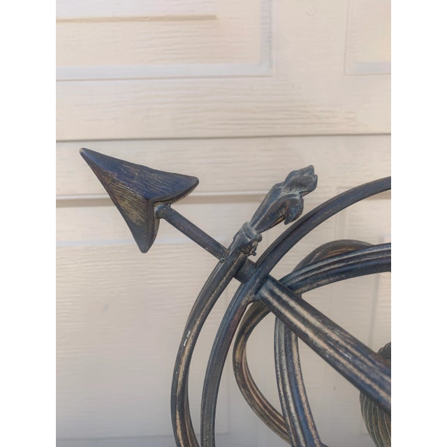 Maitland - Smith Vintage Iron Armillary Sphere Sundial Garden Ornament, English Estate Outdoor Decor For Sale - Image 4 of 10