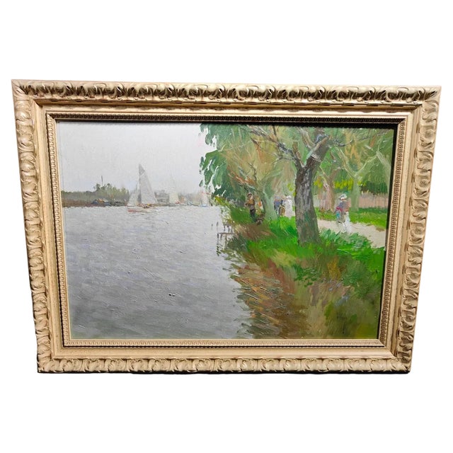 Impressionist Landscape, 20th Century, Oil Painting, Framed For Sale