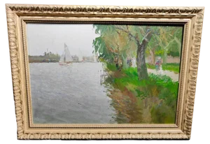 Impressionist Landscape, 20th Century, Oil Painting, Framed