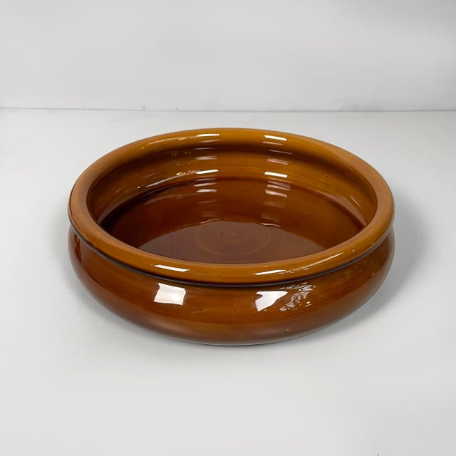 Mid-Century Modern Italian Brown Ceramic Tableware by F. Bettonica for Gabbianelli, 1970s, Set of 14 For Sale - Image 17 of 18