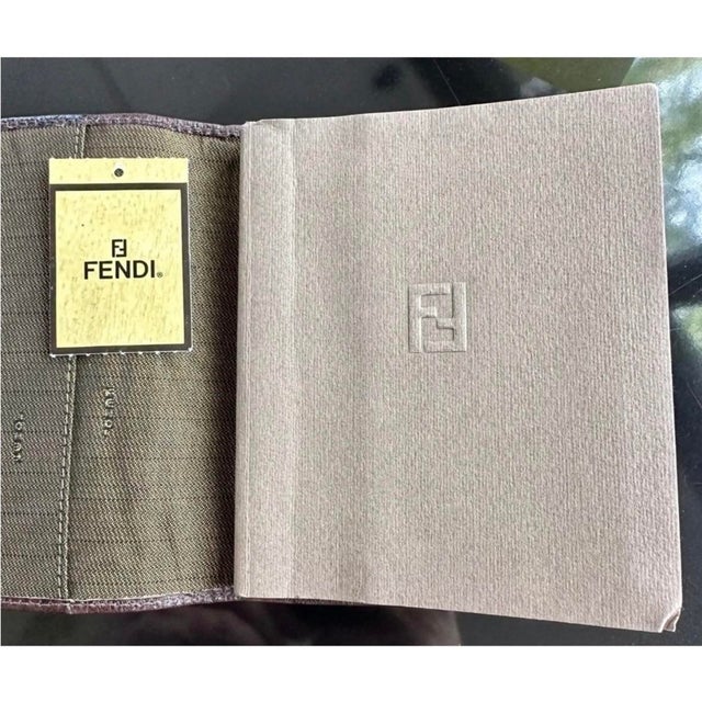 Vintage 90s Fendi Roma Pensieri Thoughts Journal Diary Notebook Ostrich Leather For Sale - Image 12 of 12