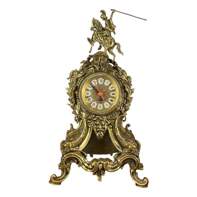 Vintage French Style Decorative Mantel Clock For Sale