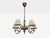 Mid-Century Modern 1950s Nordiska Kompaniet, Chandelier, Green Lacquered Wood, Brass For Sale - Image 3 of 13