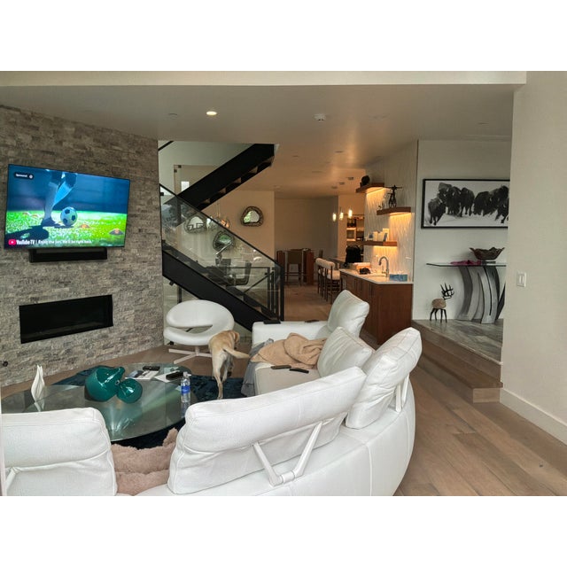 Modern Stunning Roche Bobois White Leather Sectional For Sale - Image 3 of 6