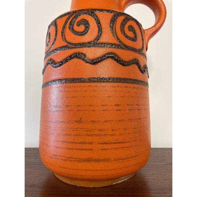 Mid-Century West German Orange Jug Vase, 1960s For Sale - Image 11 of 15