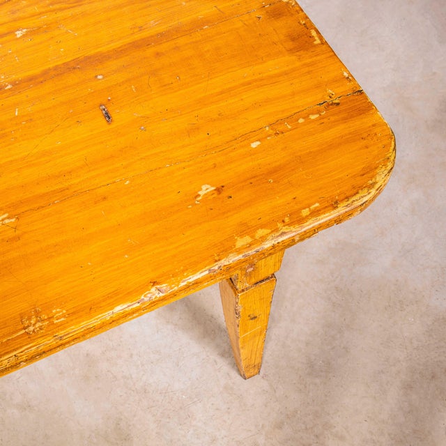 1920's Faux Wood Rectangular Angular French Dining Table. This is a very unusual and well proportioned dining table. Made...