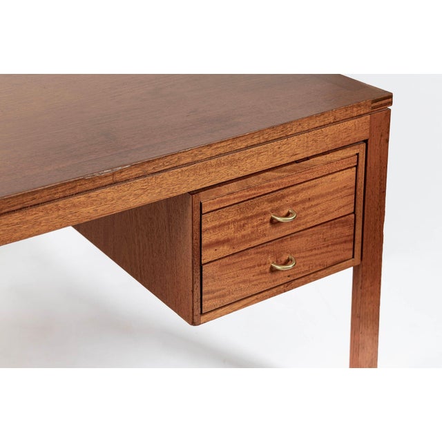 Large Mid Century Danish Modern Mahogany Wood Executive Desk, 2 Matching Avail For Sale - Image 9 of 17