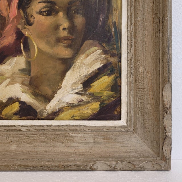 French Artist, Portrait of Woman, 1940s, Oil on Board For Sale - Image 15 of 18