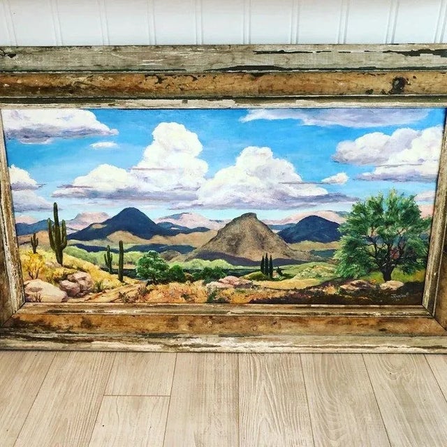 Signed Southwestern Landscape Painting For Sale - Image 11 of 11