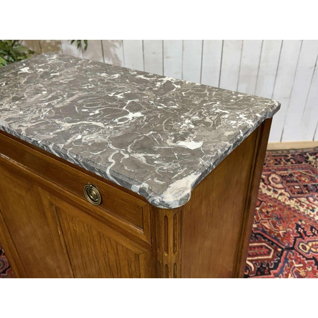 Small Louis XVI Cabinet in Mahogany, Oak and Marble Top For Sale - Image 6 of 18