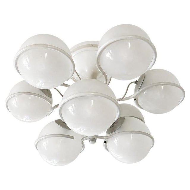 White Chandelier Mod. 2042-9 by Gino Sarfatti for Arteluce, Italy, 1960s For Sale - Image 6 of 6