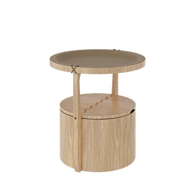 Tan Burton Side Table by Wood Tailors Club For Sale - Image 8 of 13