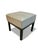 Knoll Pair of Square Stools in Luxe Silver Shagreen Leather and Walnut Stained Legs For Sale - Image 4 of 6