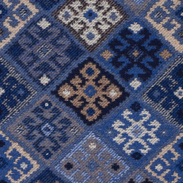 Contemporary Schumacher Kilim Weave Fabric in Blue For Sale - Image 3 of 4