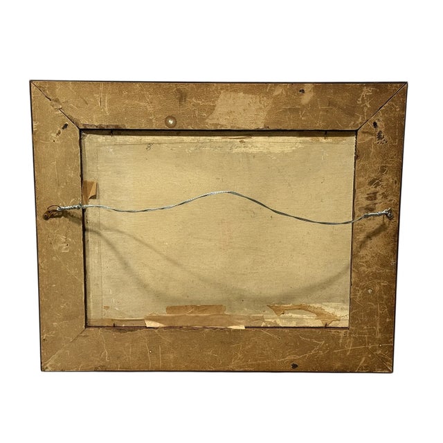 Wood Early 20th C. Oil on Board Coastal Landscape W/ Sailboat For Sale - Image 7 of 7