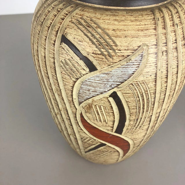 Germany Multi-Color Ceramic Pottery Vase by Franz Schwaderlapp for Sawa Ceramic, 1960s For Sale - Image 9 of 12
