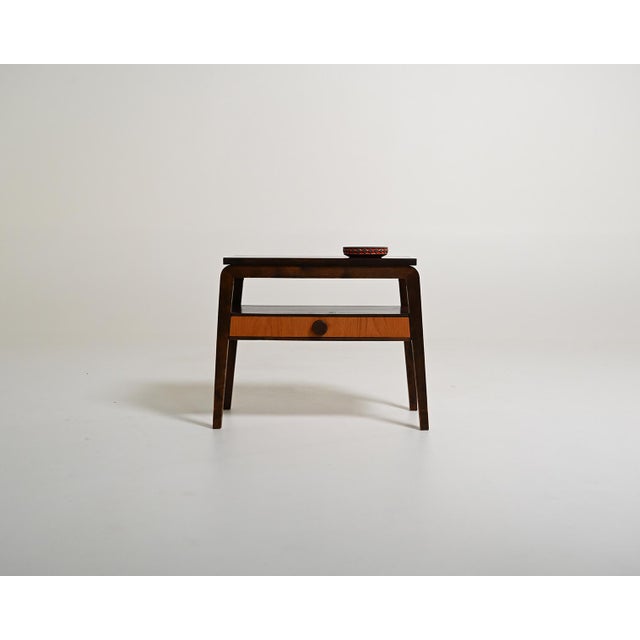 Scandinavian Teak and Dark Wood Bedside Table, 1950s For Sale - Image 11 of 11