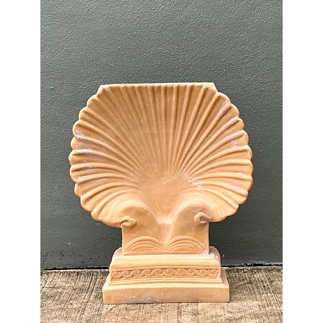 Early 21st Century Vintage Eco-Plaster Clam Shell Console Pedestal For Sale - Image 5 of 12