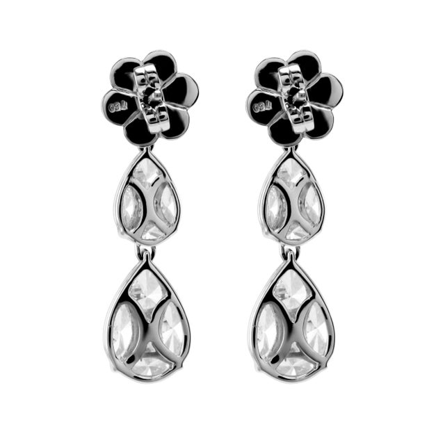 Contemporary Alexander Beverly Hills 4.09ct Diamond Illusion Set Earrings 18k White Gold, Pair For Sale - Image 3 of 3