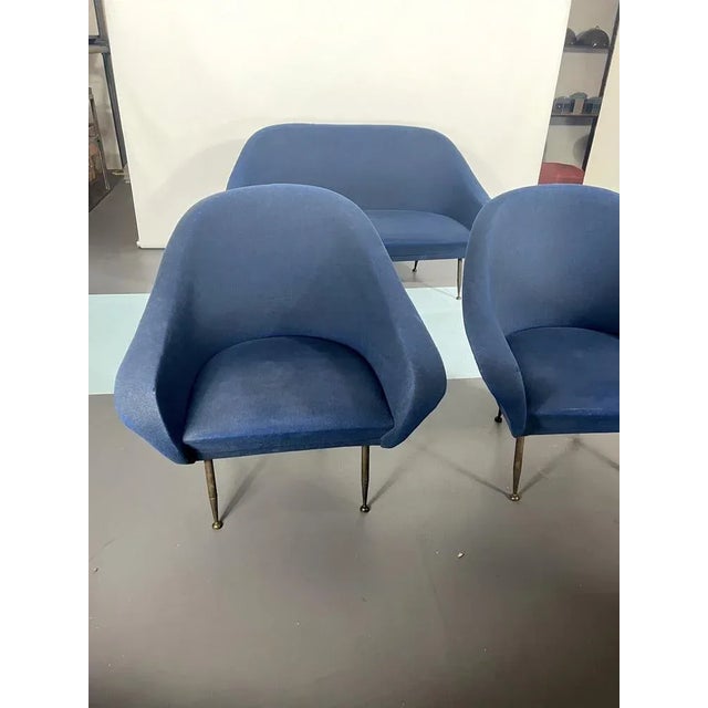 Gastone Rinaldi Mid-Century Modern Loveseat and Armchairs by Gastone Rinaldi, 1950s, Set of 3 For Sale - Image 4 of 18