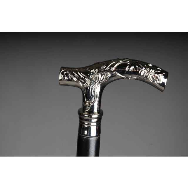 Vintage Art Nouveau Walking Stick in Bronze For Sale - Image 4 of 11