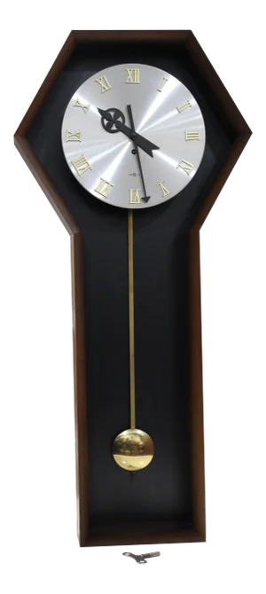 1970 Arthur Umanoff for Howard Miller Pendulum Coffin Clock #557