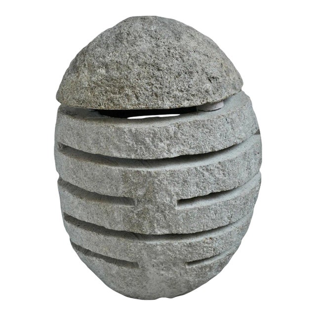 Vintage River Rock Garden Lantern Medium For Sale