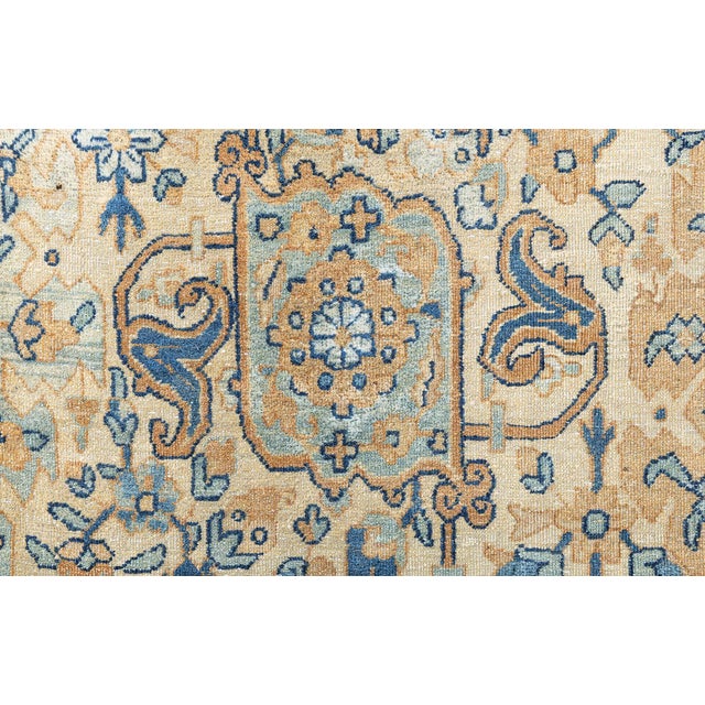 Antique Persian Kirman Yellow Handmade Wool Rug For Sale - Image 9 of 10