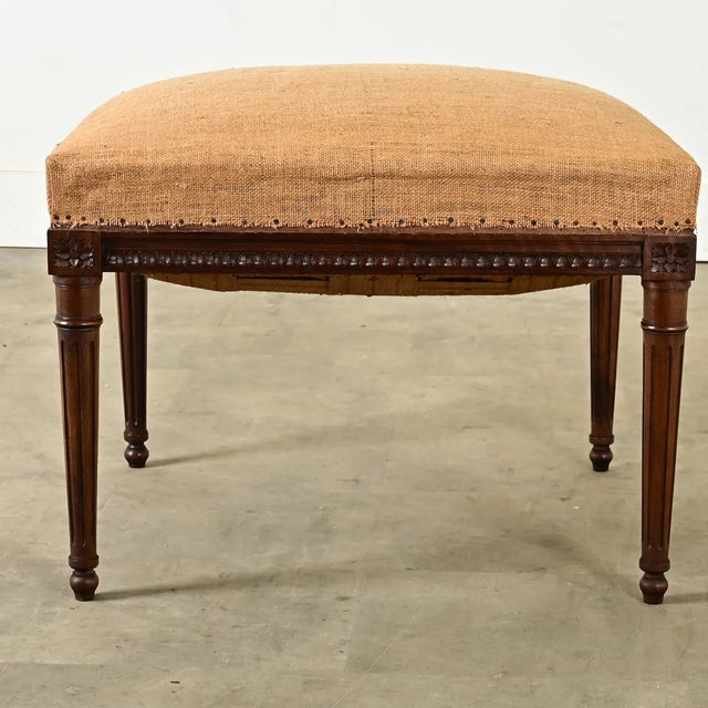 19th Century French 19th Century Louis XVI Style Bench-Ottoman For Sale - Image 5 of 7