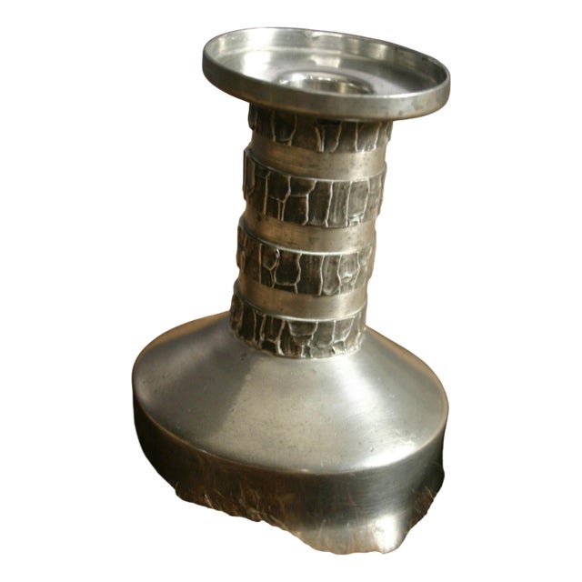 Vintage Danish Pewter Candleholder from Jyde Kunst, 1960s For Sale