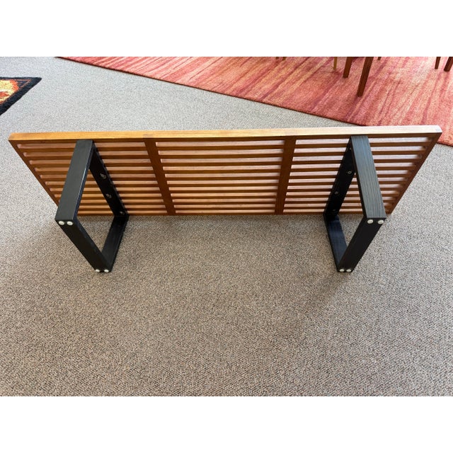 Tan Mid Century Modern Slat Bench / Coffee Table Designed Attributed to George Nelson for Herman Miller For Sale - Image 8 of 12