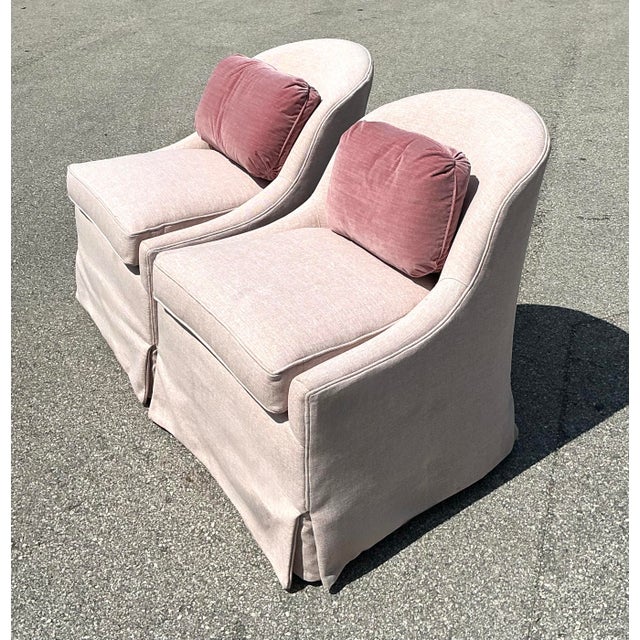 Blush Vintage Lee Industries Blush Pink Tub Chairs - Set of 2 For Sale - Image 8 of 14
