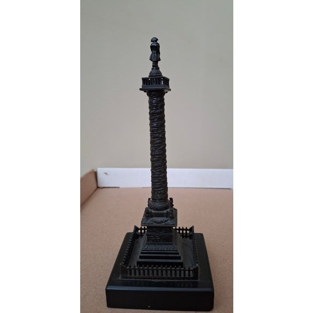 19th Century Napoleon Bronze Thermometer Depicting Cologne Vendome on Marble For Sale - Image 4 of 10