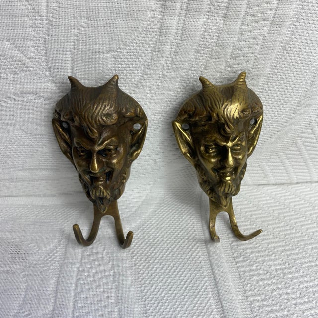 Devils Head Wall Hooks in Bronze, 1890s, Set of 2 For Sale - Image 10 of 10