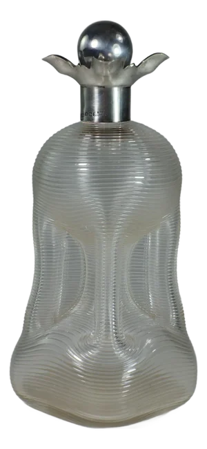Victorian Sterling Silver Glass Decanter from Asprey London, 1890s