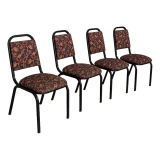 Mid-Century Tubular Metal Stacking Dining Chairs, Set of 4 For Sale