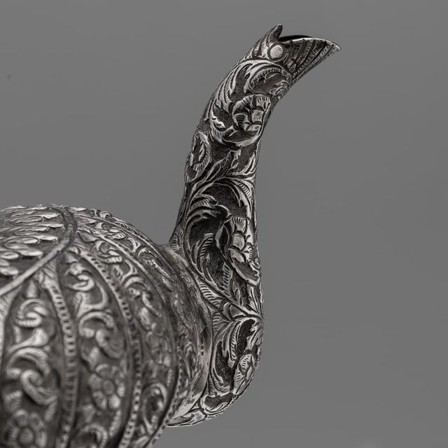 19th Century Antique Indian Kutch Silver Tea Service, Set of 3 For Sale - Image 12 of 18