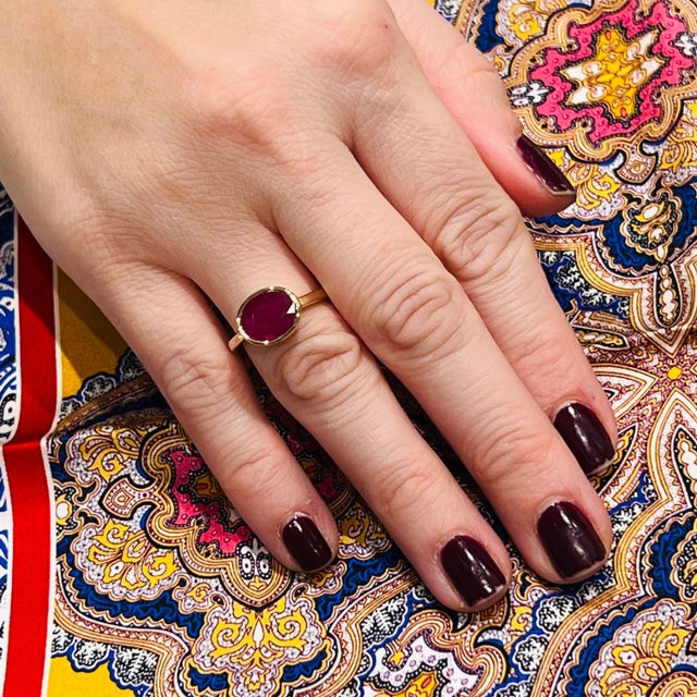 Natural Ruby Ring 6.5 14k Yellow Gold 4.51 TCW Certified For Sale - Image 4 of 18