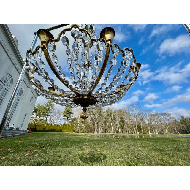 Late 19th Century 8 Arm Fountain Cut Crystal Chandelier For Sale - Image 11 of 13