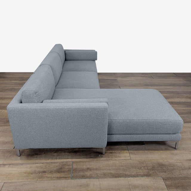 CB2 Cb2 District Modern Sectional With Chaise For Sale - Image 4 of 9