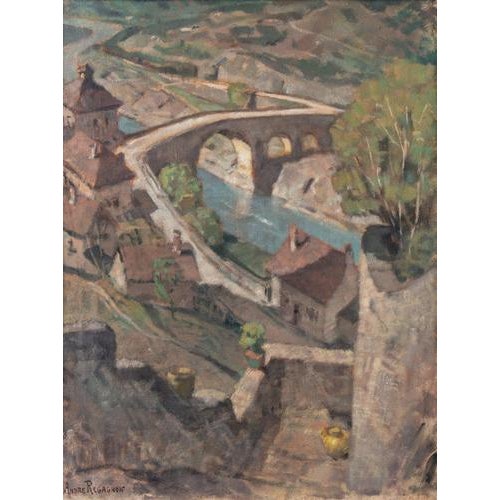 Framed dimensions: 72.5 x 62 cm Picture dimensions : 61.5 x 50 cm Signed lower right. Mounted in a brown stained wood frame.